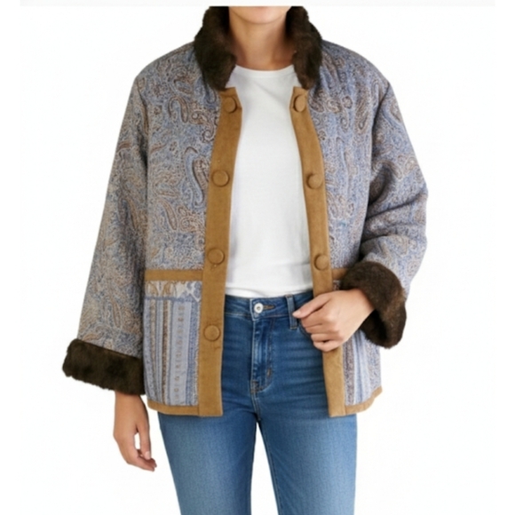 Isabella'S Journey Jackets & Blazers - Isabella's Journey signature collection women' blue button down jacket s…